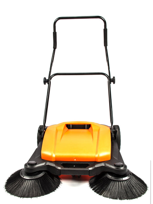 SANITMAX SM650 27.5" Manual Push Powered Floor Sweeper, Triple Brushes, Indoor and Outdoor - Detail View