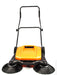 SANITMAX SM650 27.5" Manual Push Powered Floor Sweeper, Triple Brushes, Indoor and Outdoor - Detail View