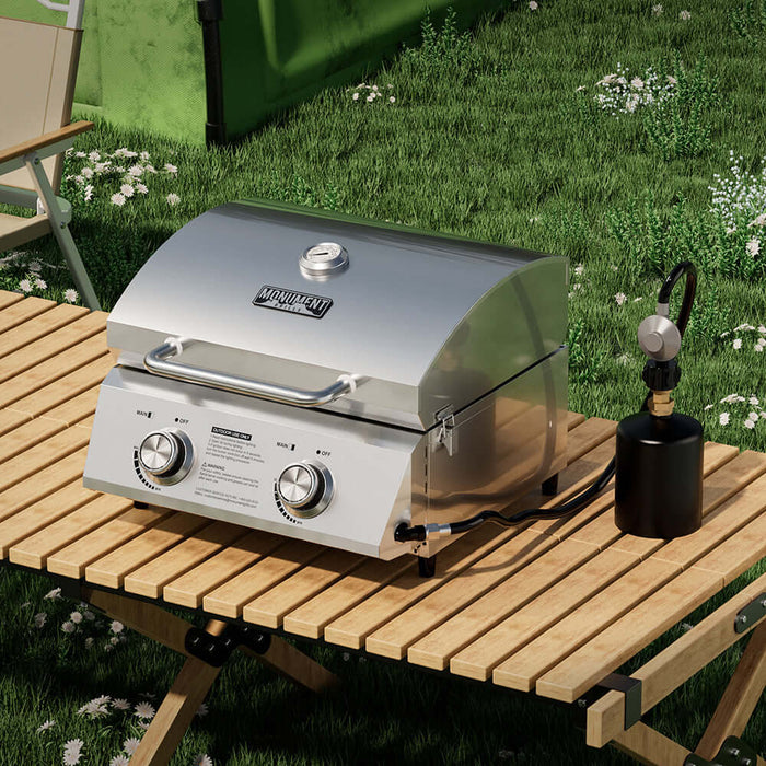 Monument Grills 13742 | Stainless Tabletop Propane Gas Grill - Alternate View