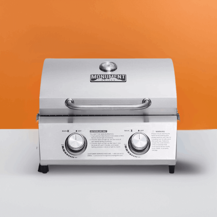 Monument Grills 13742 | Stainless Tabletop Propane Gas Grill - Detail View 2