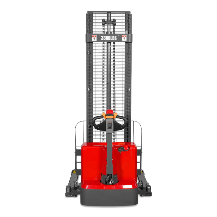 3300lbs Electric Straddle Stacker,  138" Lift,  Adjustable Legs & Fork — view 24