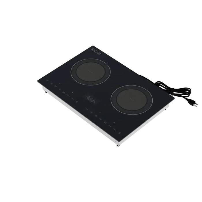 Empava 2 burner induction cooktop EMPV-13EC09, angled view from the right with cord