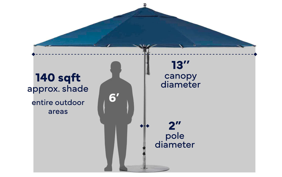 Ledge Lounger Essential Umbrella 13' Octagon Pulley — view 9