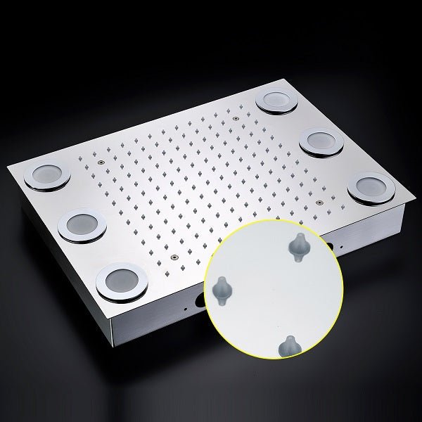 Cascada Showers 14"x20" Recessed Multicolor LED Shower System with Color Changing Remote Controller - Product Image 7