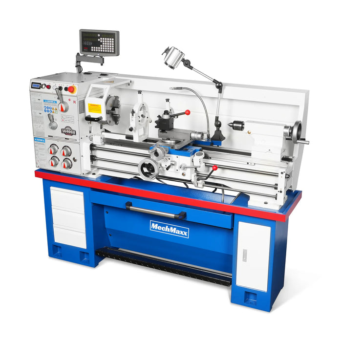 14" x 40" Industrial Metal Lathe Machine with Variable Speed DRO Gunsmith Gearhead Precision Turning Drilling Belt Drive 1440GV