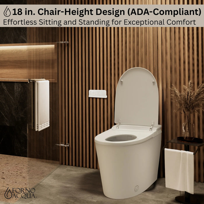 Forno Acqua Luxurious Super Smart Toilet, Includes Bidet, Heated Seat, Auto Flush, Auto Lid, Powerful Flush, Ideal for Master Bathrooms (CSTE01)