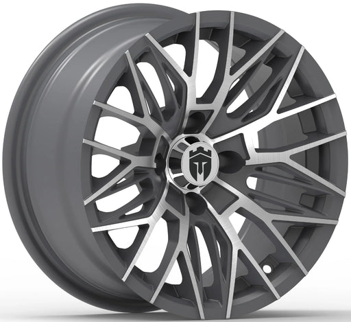 Empire Diablo DGRY 14x7 Wheel with X Comp A/T Tire golf cart wheel and tire – view 2