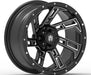 Empire Hook HK2 14x7 Gloss Black & Milled Edges Golf Cart Wheel