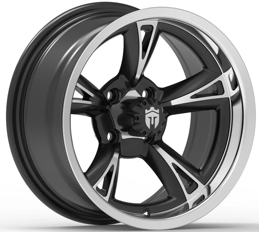 Empire Rodder RD1 14x7 Gloss Black & Polished Face Golf Cart Wheel