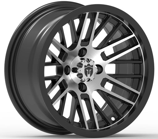 Empire Switch SWGB3 14x7 Gloss Black Machined with X Comp Golf X/T Tire golf cart wheel and tire – view 2