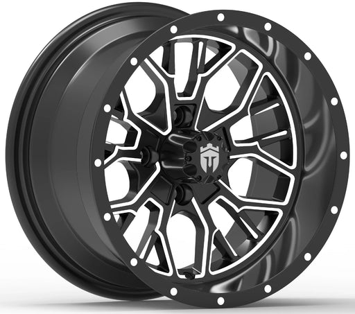 Empire Outlaw O2 14x7 Gloss Black Wheel with X Comp X/T Tire golf cart wheel and tire – view 2