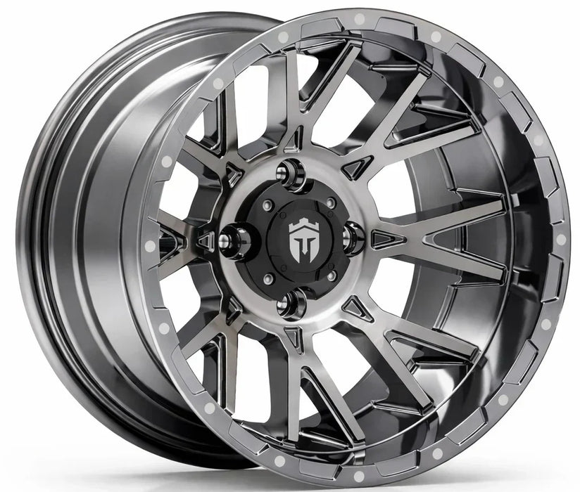 Empire Savage SV5 14x8 PVD Black Chrome Golf Cart Wheel
