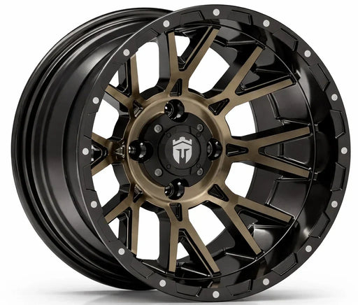 Empire Savage SV6 14x8 Gloss Black & Machined Faced Tinted Golf Cart Wheel
