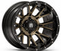 Empire Savage SV6 14x8 Gloss Black & Machined Faced Tinted Golf Cart Wheel