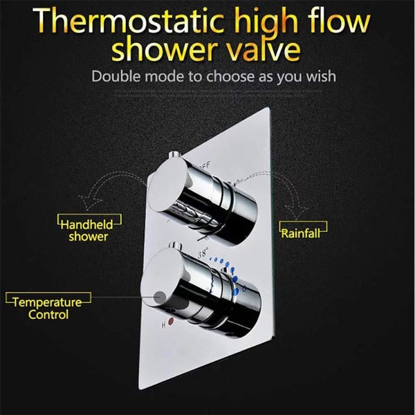 Cascada Showers 14"x20" Recessed LED Shower Set with Remote - Detail View 2