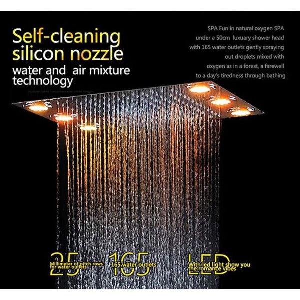Cascada Showers 14"x20" Recessed LED Shower Set with Remote - Product Image 7