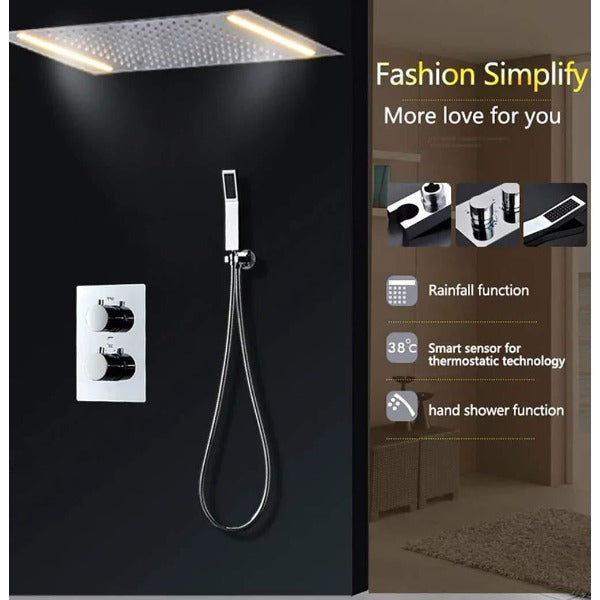 Cascada Showers 14"x20" Recessed Rainfall Shower Set - Detail View 2