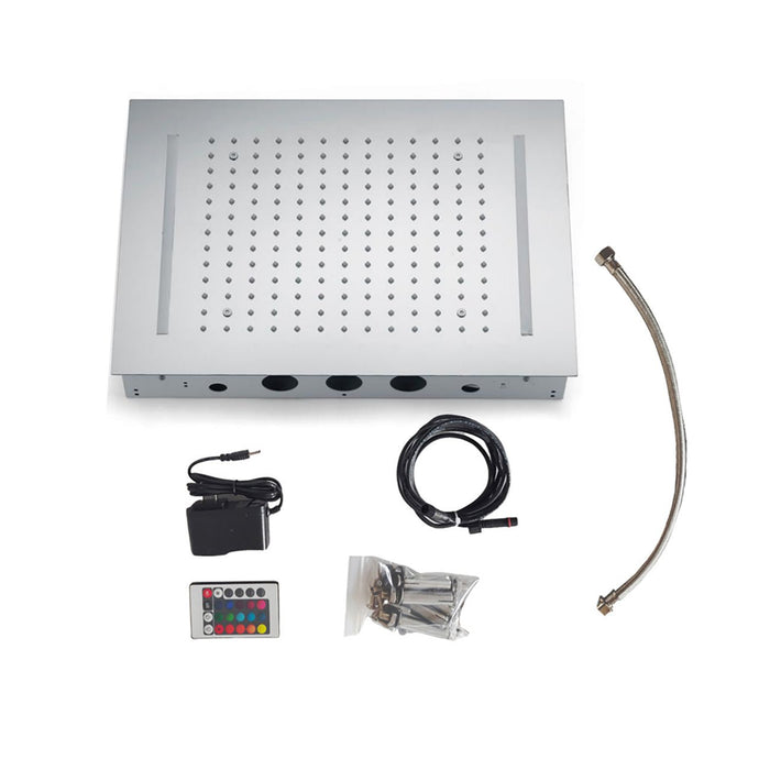 Cascada Luxurious 14"x20" Ceiling Mounted Rectangle LED Rainfall Shower Head - View 12