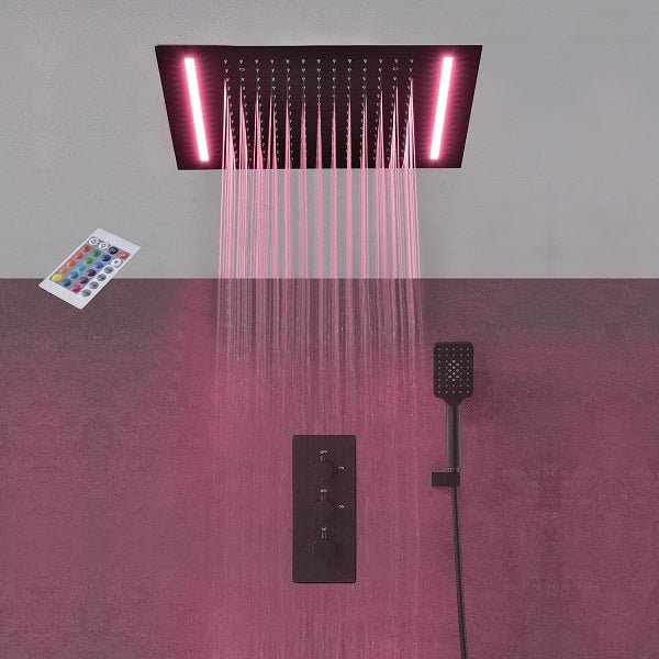 Cascada Showers 14"x20" LED Shower System with 2-Way thermostatic valve - Main Product Image