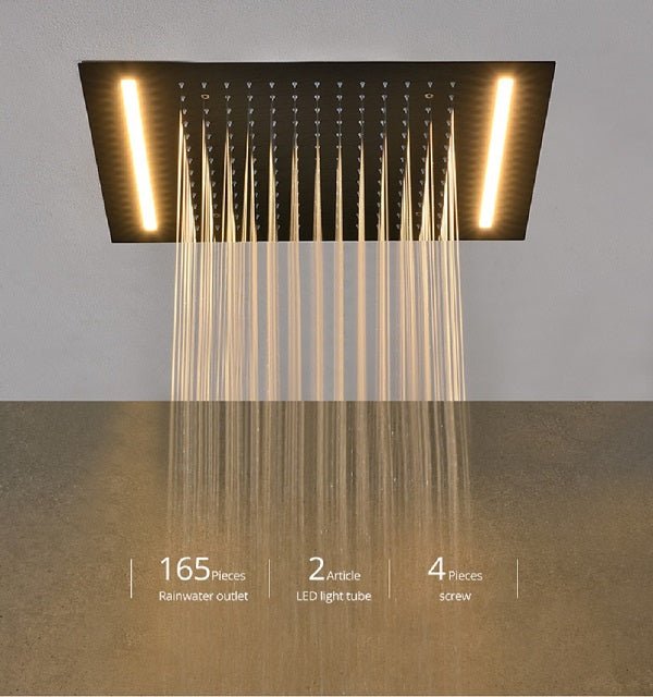 Cascada Showers 14"x20" LED Shower System with 2-Way thermostatic valve - Alternate View