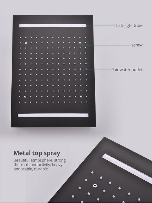 Cascada Showers 14"x20" LED Shower System with 2-Way thermostatic valve - Product Image 7