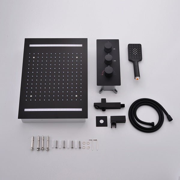 Cascada Showers 14"x20" LED Shower System with 2-Way thermostatic valve - Product Image 15