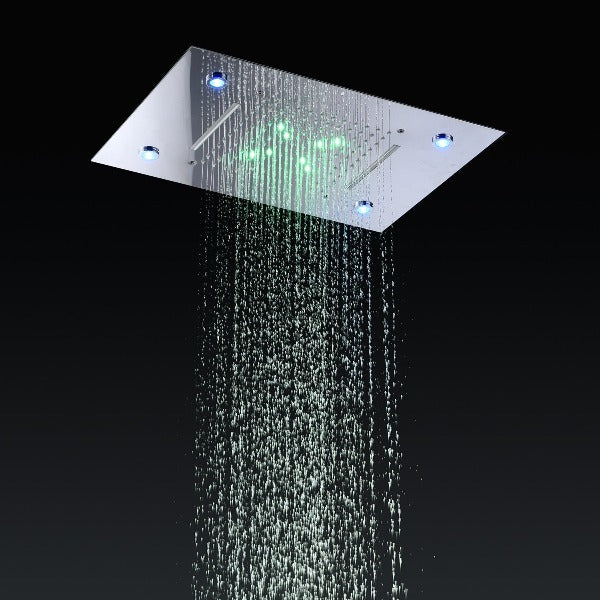 Cascada Showers 14"x20" recessed rainfall /waterfall LED shower head - Product Image 18