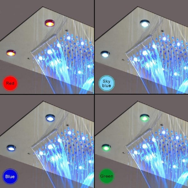 Cascada Showers 14"x20" recessed rainfall /waterfall LED shower head - Product Image 5