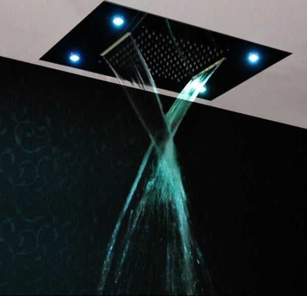 Cascada Showers 14"x20" recessed rainfall /waterfall LED shower head - Product Image 14