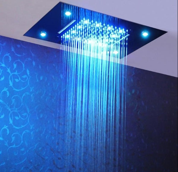 Cascada Showers 14"x20" recessed rainfall /waterfall LED shower head - Product Image 7
