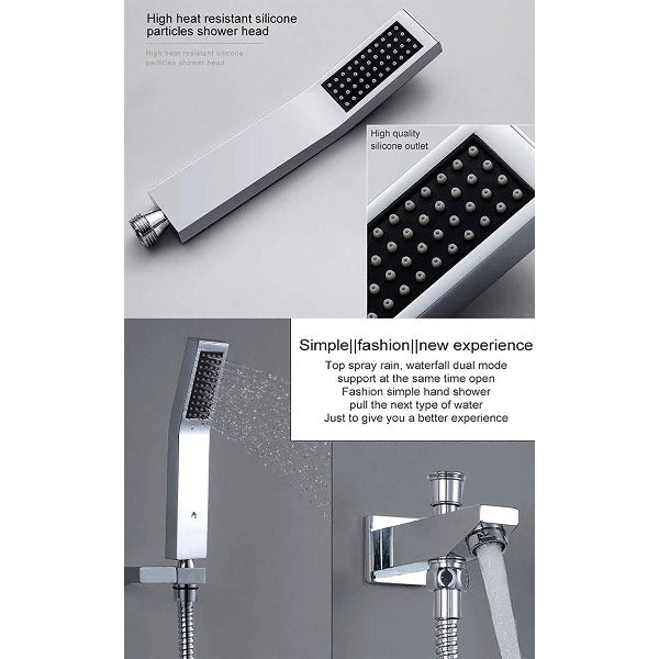 Cascada Showers 14"x20" Recessed Rainfall/Waterfall LED Shower System - Product Image 6