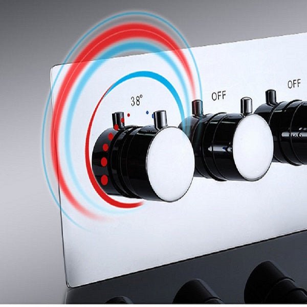 Cascada Showers 14"x20" LED Shower System With 3-Way Thermostatic Valve (4 knobs) - Product Image 18