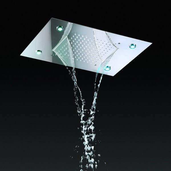 Cascada Showers 14"x20" LED Shower System With 3-Way Thermostatic Valve (4 knobs) - Product Image 15