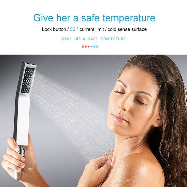 Cascada Showers 14"x20" LED Shower System With 3-Way Thermostatic Valve (4 knobs) - Product Image 6