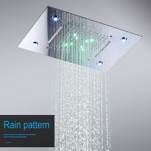 Cascada Showers 14"x20" LED Shower System With 3-Way Thermostatic Valve (4 knobs) - Product Image 13