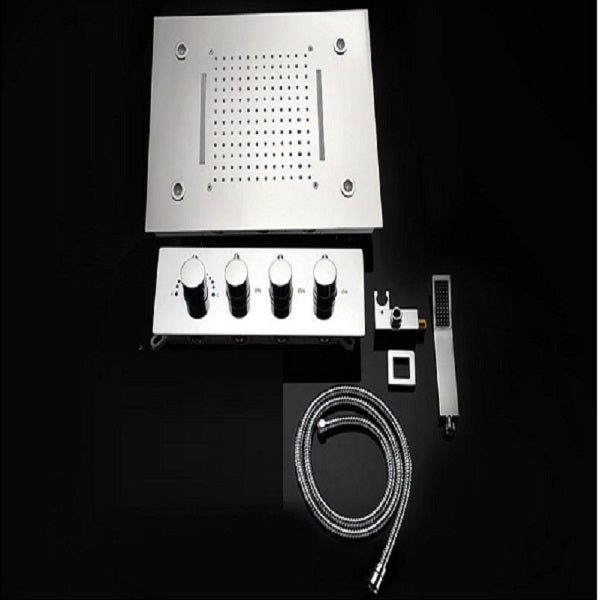 Cascada Showers 14"x20" LED Shower System With 3-Way Thermostatic Valve (4 knobs) - Detail View 3