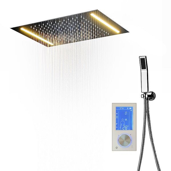 Cascada Showers 14"x20" White LED Shower System with LCD Touch Screen - Product Image 7
