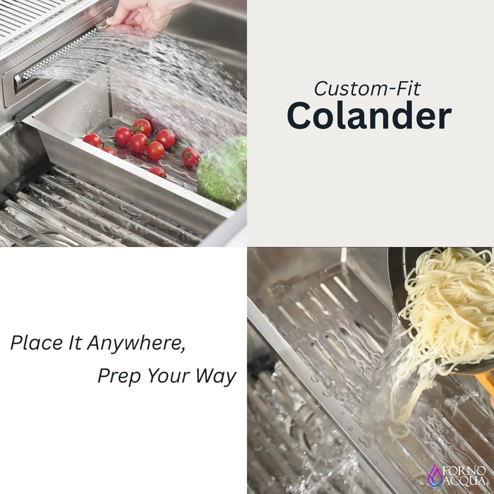 Forno Acqua 45-Inch Drop-In/Undermount 3-Level Workstation Sink with Two Faucets & Glass Rinser (J-WP30)