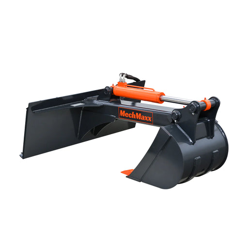 MechMaxx Skid Steer Backhoe Attachment, 18in Bucket Included, 59in Digging Depth