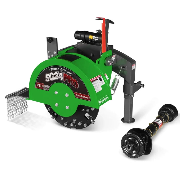 3-Point PTO Stump Grinder with 34 Carbide Teeth (PTO Shaft Included with Slip Clutch), for 15-45HP Tractor, SG24PRO
