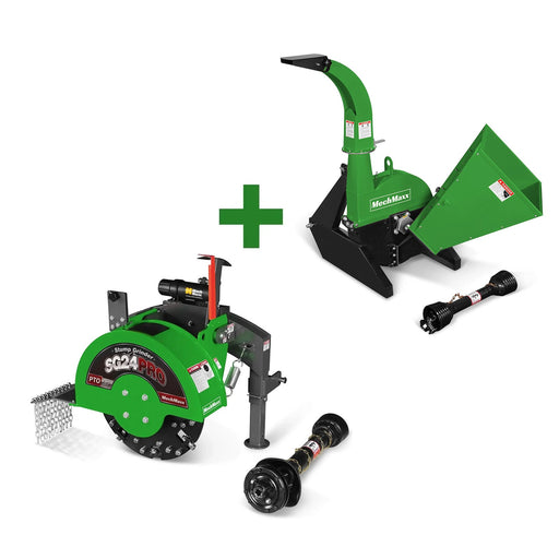 3-Point PTO Stump Grinder & Wood Chipper Bundle - MechMaxx