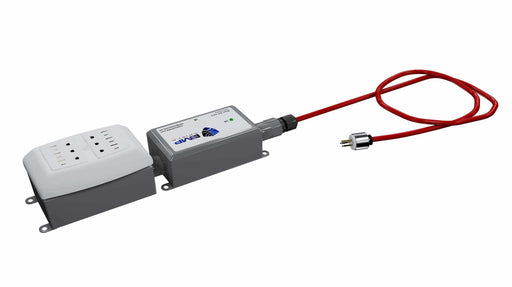 EMP Shield Portable for RVs, Renters, Travel Campers, and Camping - EMP Shield Portable side angled view with red coiled wire