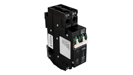 MidNite Solar MNEPV 15A-20A Circuit Breakers, 600Vdc Polarized Double Pole Breaker, DIN Rail Mount PV Breakers - Urban Supply Inc