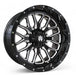 Empire Crown C2 15x7 Gloss Black Milled Edge Golf Cart Wheel