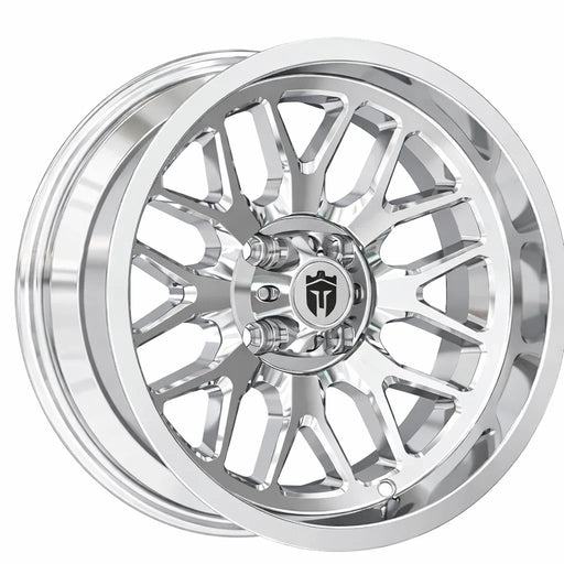 Empire Crown C4 15x7 Chrome Wheel with X Comp Golf A/T 23x10R15 Tire golf cart wheel and tire – view 2