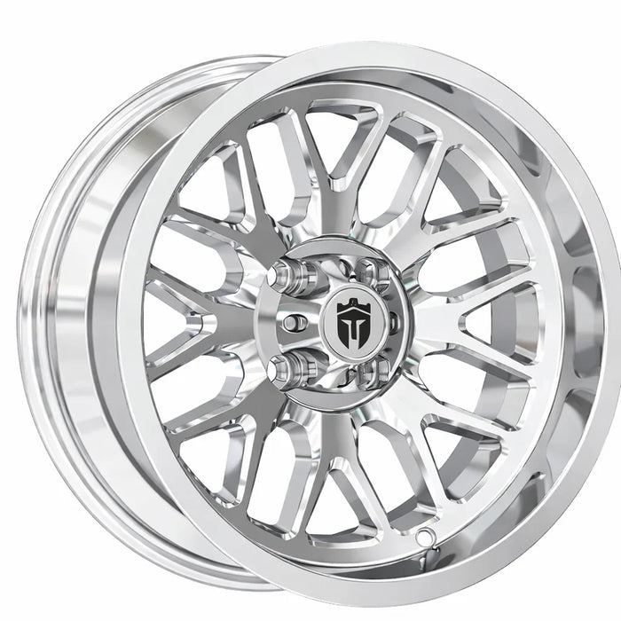 Empire Crown C4 15x7 Chrome Wheel with X Comp Golf A/T 23x10R15 Tire golf cart wheel and tire – view 2