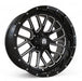 Empire Knight K2 15x7 Gloss Black Milled Edge Golf Cart Wheel