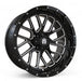 Empire Knight K2 15x7 Gloss Black Wheel with X Comp X/T Tire golf cart wheel and tire – view 2