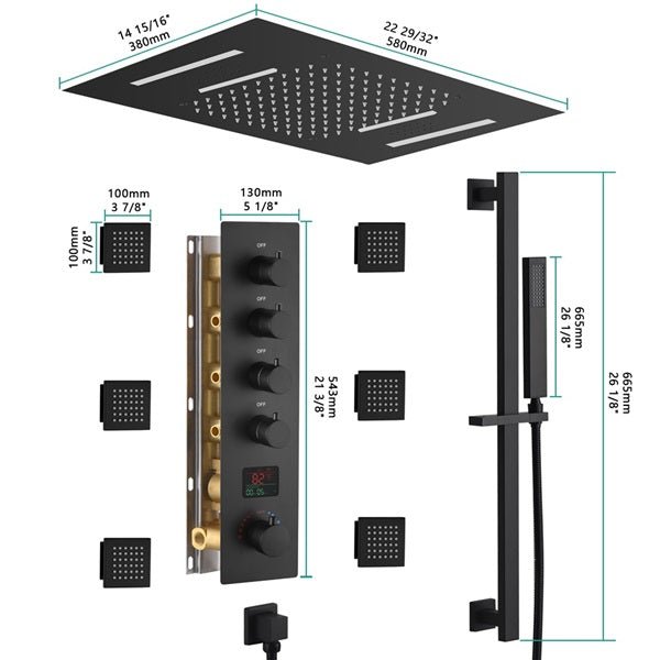 15"x23" Catania Digital LED Music Shower System by Cascada Showers - Product Image 5