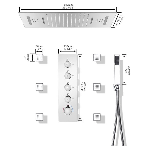 Cascada Showers 15"x23” Cascada Serenity Luxury Music Shower System - Product Image 11